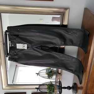 Zara Dreed Black Vegan leather Size 10 Pant